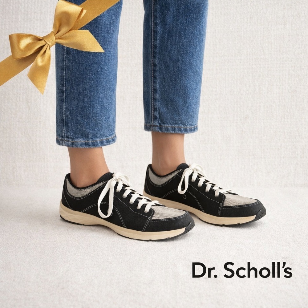 Dr Scholl's Grey Black Tennis Shoes Size 10M